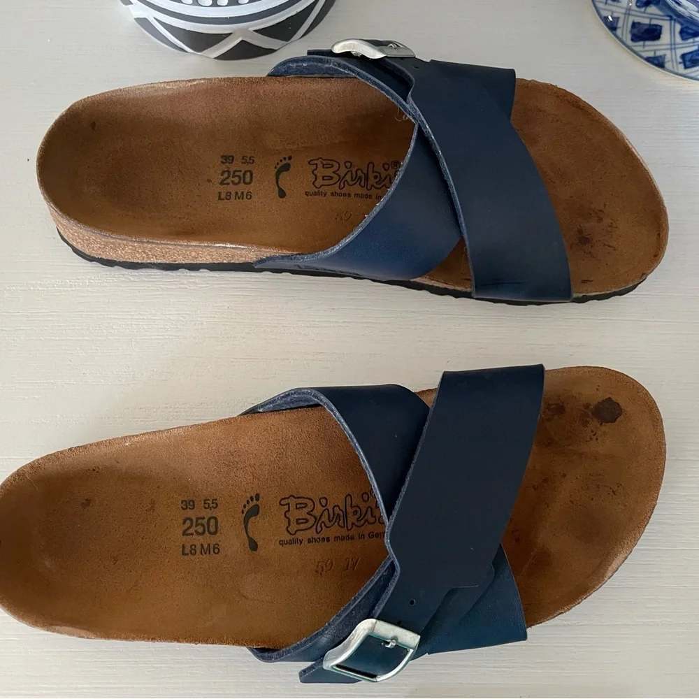 Birki’s by Birkenstock Dark Blue Slide Sandals size 39 - Picture 3 of 9